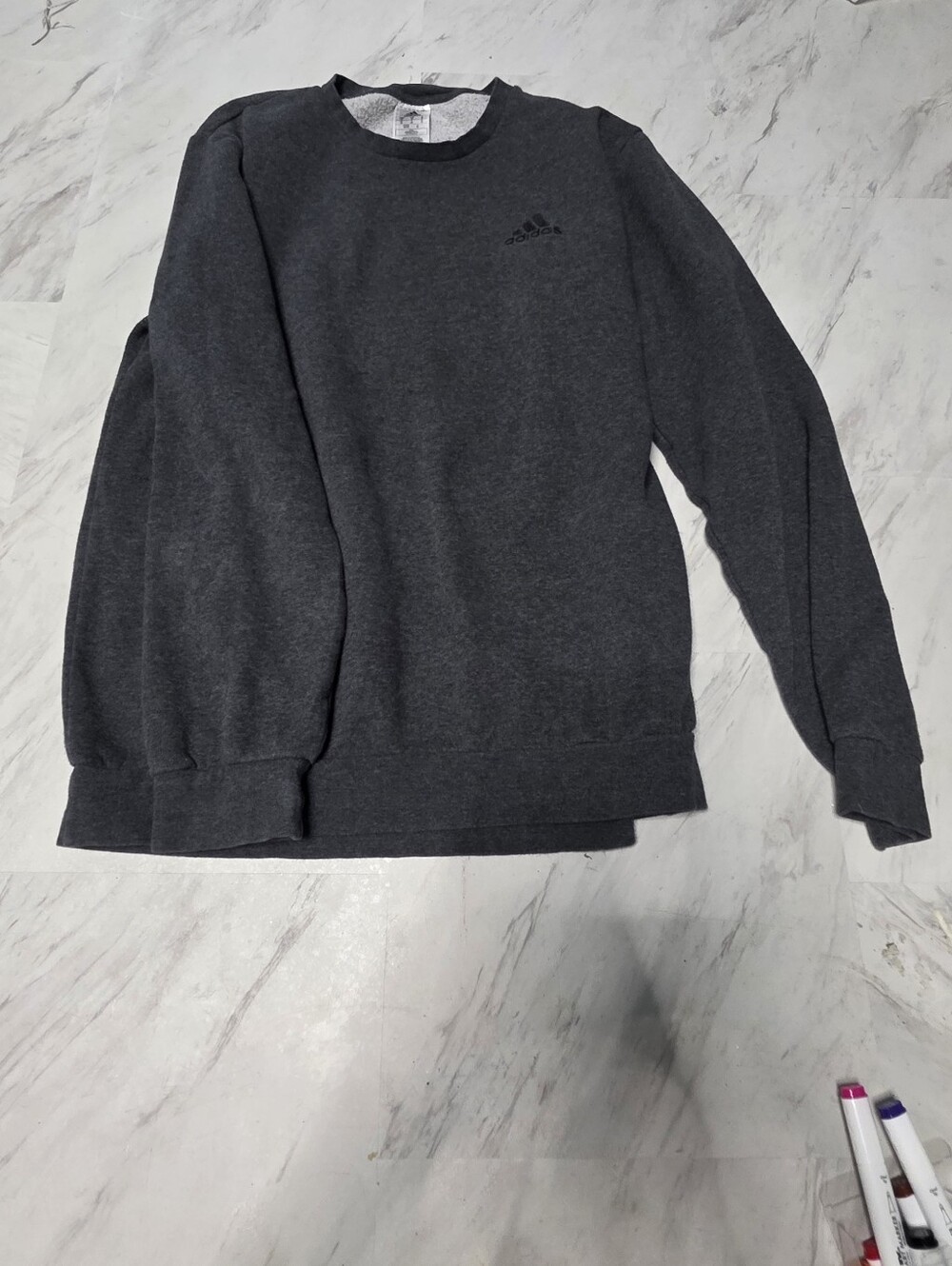 adidas Men’s Charcoal Gray Crewneck Sweatshirt